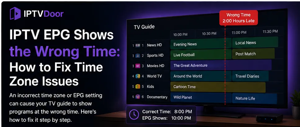 IPTV EPG Shows the Wrong Time: How to Fix Time Zone Issues